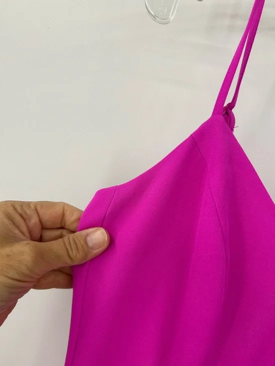 Bardot Lisandra Midi Dress Adjustable Straps High Low Hem Pink Shock Size XS - Picture 3 of 11